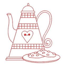 Redwork Country Tea Time 09(Lg) machine embroidery designs