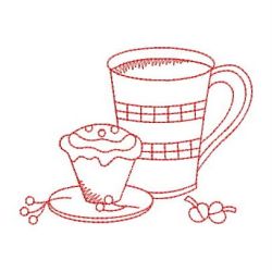 Redwork Country Tea Time 10(Md) machine embroidery designs