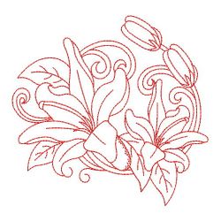 Redwork Lily 03(Lg) machine embroidery designs