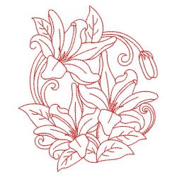 Redwork Lily 06(Lg) machine embroidery designs