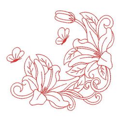 Redwork Lily 08(Lg) machine embroidery designs