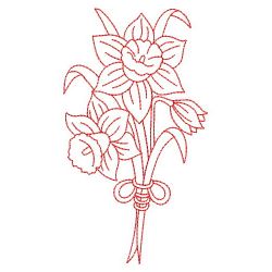 Redwork Daffodils 01(Lg) machine embroidery designs