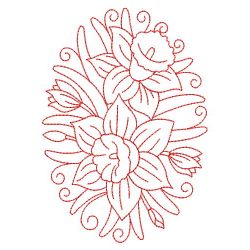 Redwork Daffodils 05(Lg) machine embroidery designs