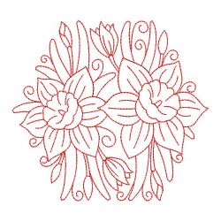 Redwork Daffodils 10(Lg) machine embroidery designs