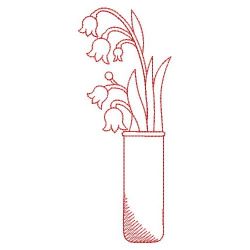 Redwork Flower Vases 04(Sm) machine embroidery designs