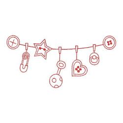 Redwork Cute As A Button 02(Lg) machine embroidery designs