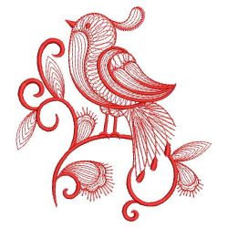 Redwork Rippled Birds 02(Lg) machine embroidery designs