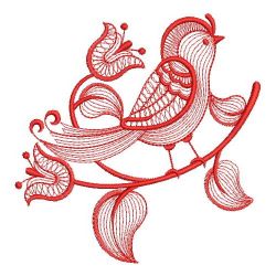 Redwork Rippled Birds 03(Lg) machine embroidery designs