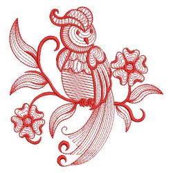 Redwork Rippled Birds 07(Lg) machine embroidery designs