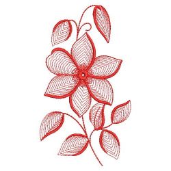 Redwork Rippled Flowers 01(Sm) machine embroidery designs