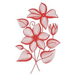 Redwork Rippled Flowers 03(Lg) machine embroidery designs