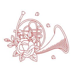 Redwork Flower Musical Instruments(Lg) machine embroidery designs