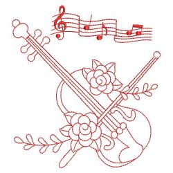 Redwork Flower Musical Instruments 02(Md)