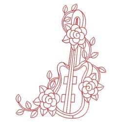 Redwork Flower Musical Instruments 03(Md)