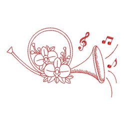 Redwork Flower Musical Instruments 05(Md)