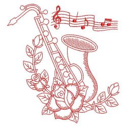 Redwork Flower Musical Instruments 06(Md)