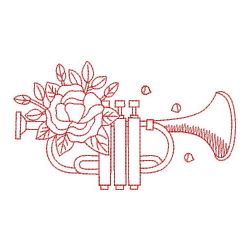 Redwork Flower Musical Instruments 09(Lg) machine embroidery designs